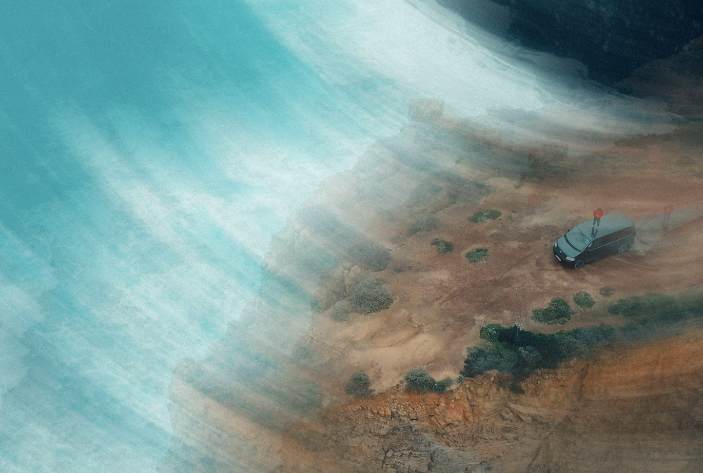 car with waves